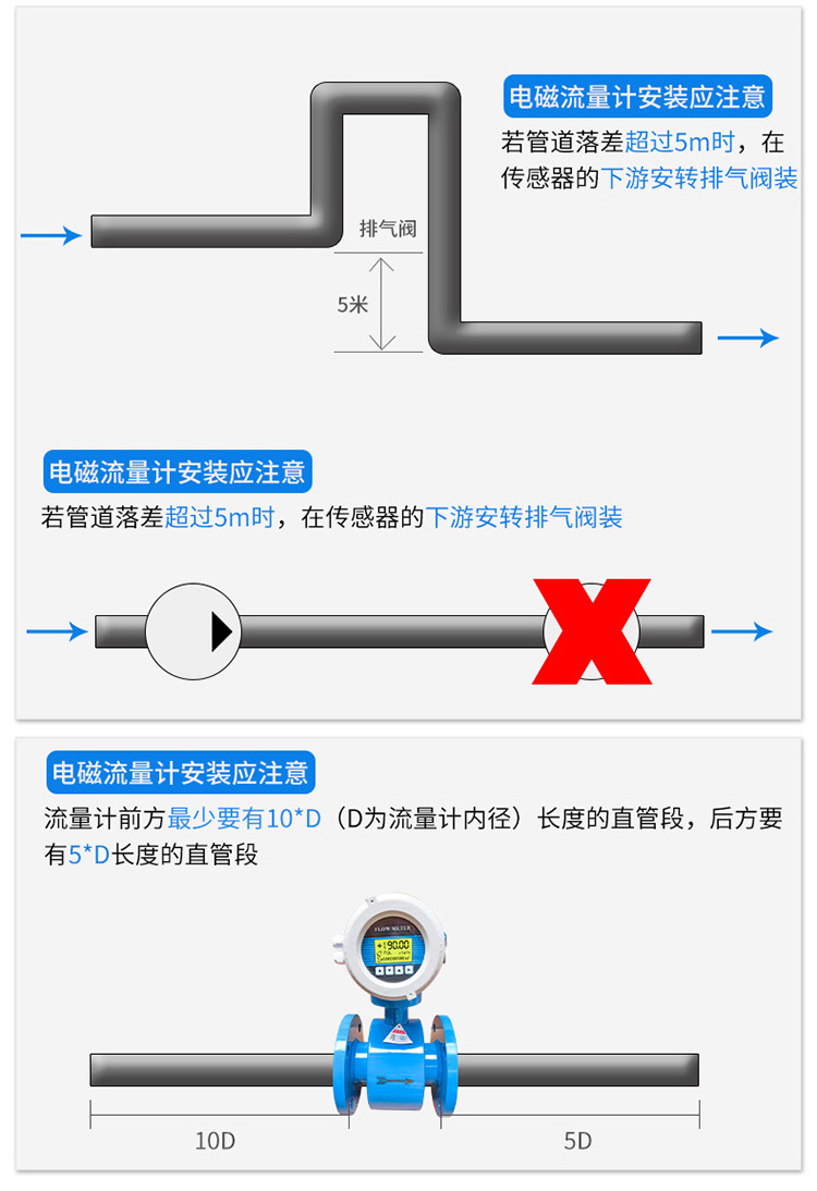 液體電磁流量計(jì)安裝注意事項(xiàng)