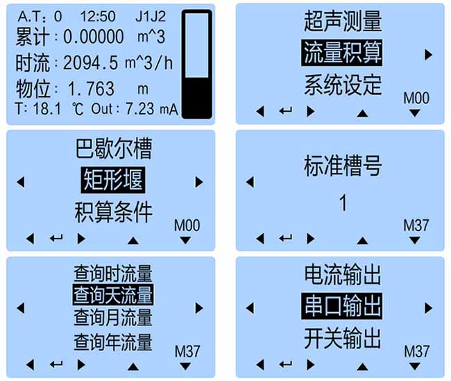 污水超聲波流量計(jì)儀表顯示圖